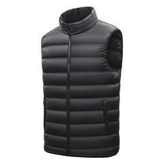 Men's Autumn Vest Stand-up Collar Cotton-padded Coat Plus Size Thin Coat
