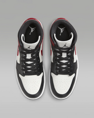 JORDAN 1 Mid   Noir/White/Gym Red #.