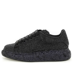(WMNS) Alexander McQueen Larry Oversize Glittered Sneakers 'Black' 708072W4JF81000 #
