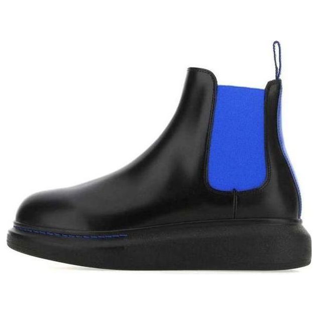 (WMNS) Alexander McQueen Hybrid Chelsea Boots 'Black Royal' 586398WHX5W1338 #