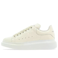 (WMNS) Alexander McQueen Glossy Low-Top Sneakers 'Cream White' 718130WIA347904 #