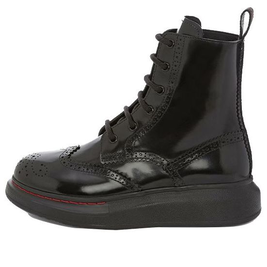 (WMNS) Alexander McQueen Hybrid Lace Up Boot 'Black' 586402WHX511000 #