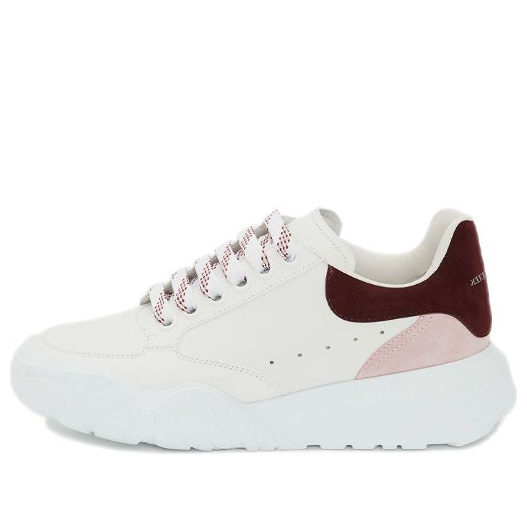 (WMNS) Alexander McQueen Court Trainer 'White Pink Burgundy' 633915WHZ9B9634 #