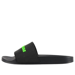 Balenciaga Rubber Slides 'Black Fluo Green' 565826W1S811030 #