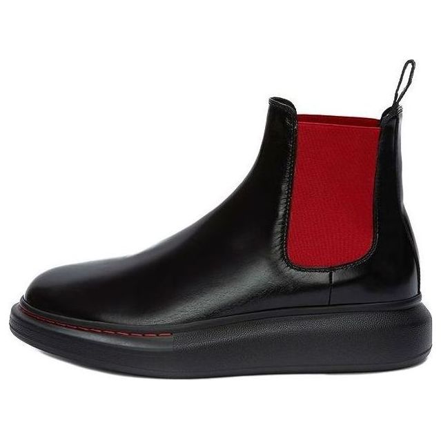 (WMNS) Alexander McQueen Hybrid Chelsea Boot 'Black Red' 586398WHX521066 #