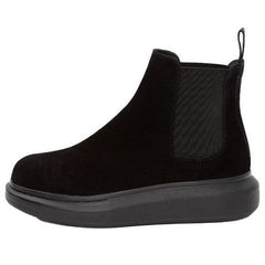 (WMNS) Alexander McQueen Hybrid Chelsea Boot 'Black Suede' 586398WHXK61000 #