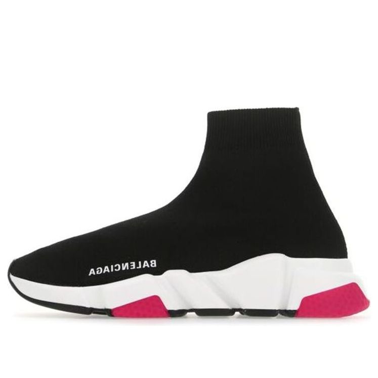 (WMNS) Balenciaga Speed Sneaker 'Black Magenta' 587280W2DB41959 #