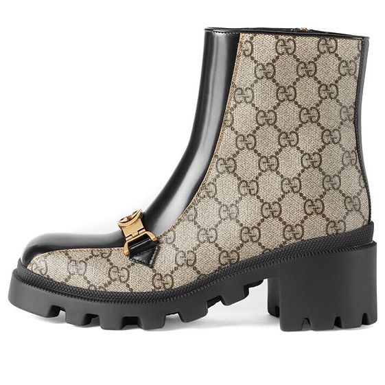 (WMNS) Gucci Horesbit Interlocking G ankle boots 'Black Ebony' 670412-2OQ50-9763 #.