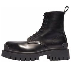 (WMNS) Balenciaga Strike Lace-Up Boot 'Black' 590974WA9601000 #