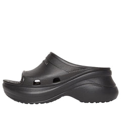 (WMNS) Balenciaga x Crocs Pool Slide Sandals 'Black' 677389W1S8E1000 #