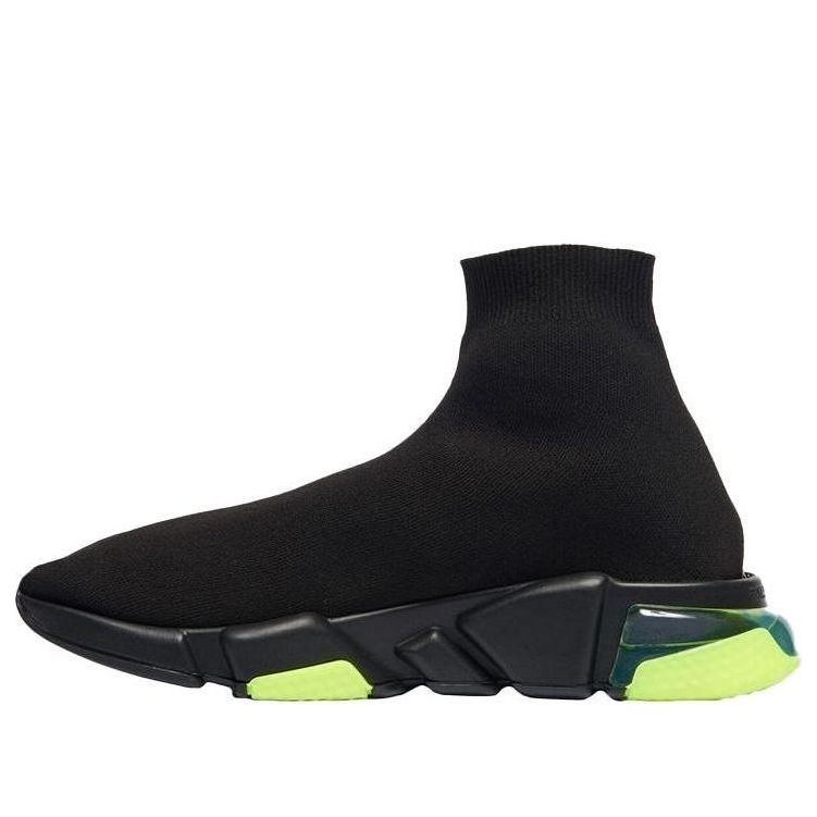 Balenciaga Speed Trainer 'Clear Sole - Black Yellow Fluo' 607544W05GJ1048 #